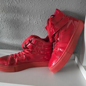 Alexandra glossy red hightop dance sneaker
